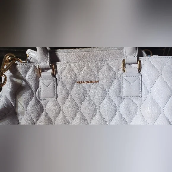 Vera Bradley Gray Quilted Top-Handle Satchel - Picture 2 of 15